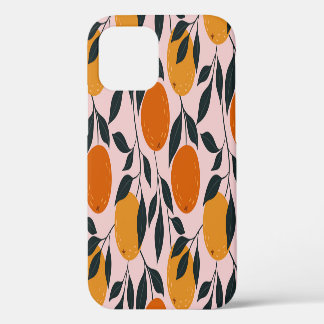 Levendig Oranje Citrus Naadloos Patroon iPhone 12 Hoesje