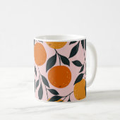Levendig Oranje Citrus Naadloos Patroon Koffiemok (Voorkant rechts)