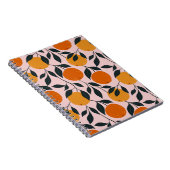 Levendig Oranje Citrus Naadloos Patroon Notitieboek (Rechterzijde)