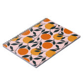 Levendig Oranje Citrus Naadloos Patroon Notitieboek (Linkerzijde)