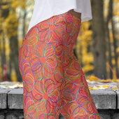 Levendig Oranje cyclisch chaospatroon Leggings