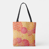 Levendig Oranje en Rode Dahlia Floral Tote Bag (Achterkant)