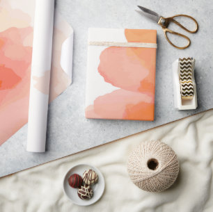Levendig oranje en rood aquarelontwerp cadeaupapier