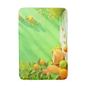 Levendig Oranje Groen Stilleven Design Badmat (Voorkant Verticaal)