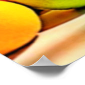 Levendig Oranje Groen Stilleven Design Poster (Hoek)