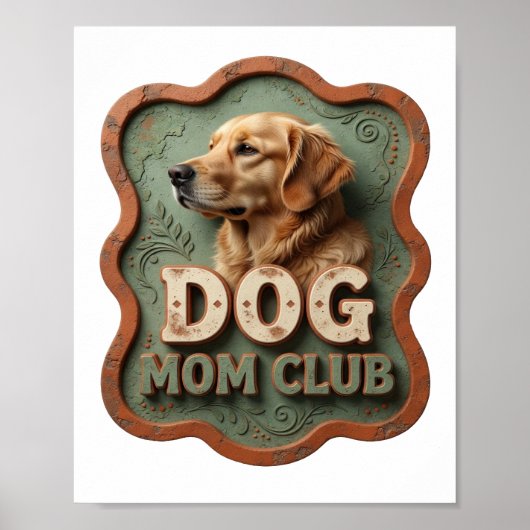 Levendig Oranje HOND MOEDER CLUB Poster (Voorkant)