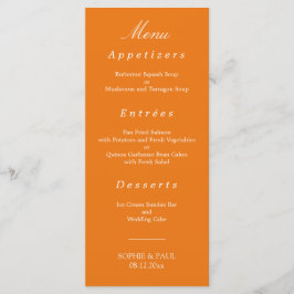 Levendig Oranje huwelijksmenu Menu