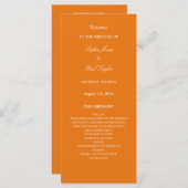 Levendig Oranje huwelijksprogramma (Voorkant / Achterkant)