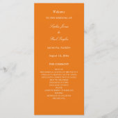 Levendig Oranje huwelijksprogramma (Voorkant)