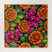 Levendig Oranje Magenta Fluweelboom Cactus Tropisc Legpuzzel (Horizontaal)