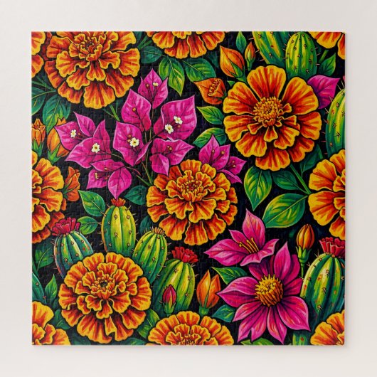 Levendig Oranje Magenta Fluweelboom Cactus Tropisc Legpuzzel (Verticaal)