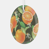 Levendig Oranje naadloos patroonontwerp Glas Ornament (Voorkant links)