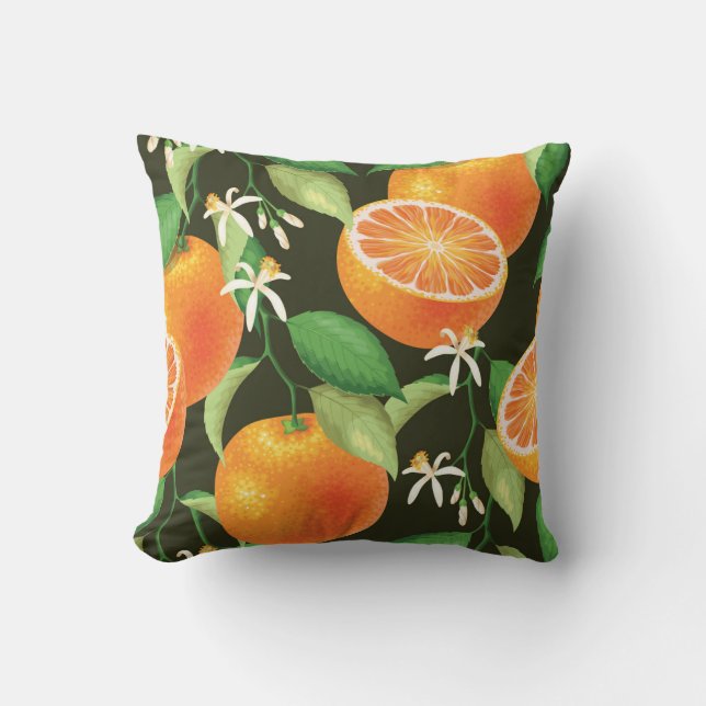Levendig Oranje naadloos patroonontwerp Kussen (Voorkant)
