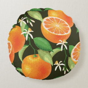 Levendig Oranje naadloos patroonontwerp Rond Kussen