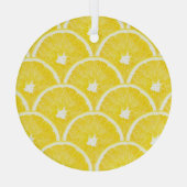 Levendig Oranje pulp achtergrondpatroon Glas Ornament (Achterkant)