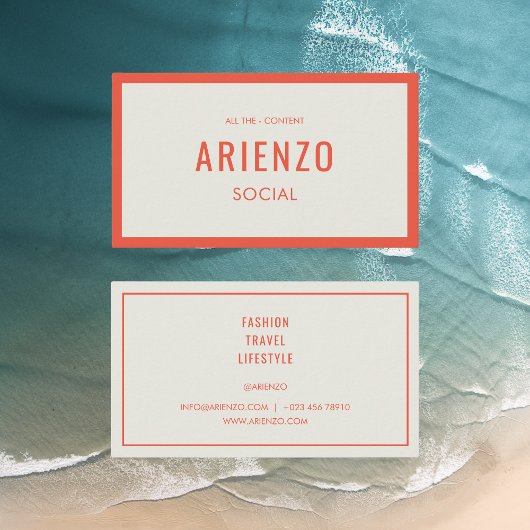 Levendig Oranje Retro Social Media Visitekaartje