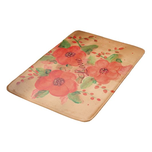 Levendig Oranje rood Badmat (Gekanteld)