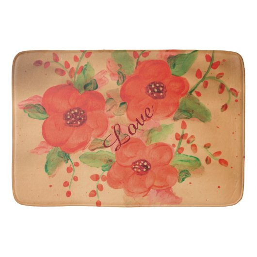 Levendig Oranje rood Badmat (Voorkant)