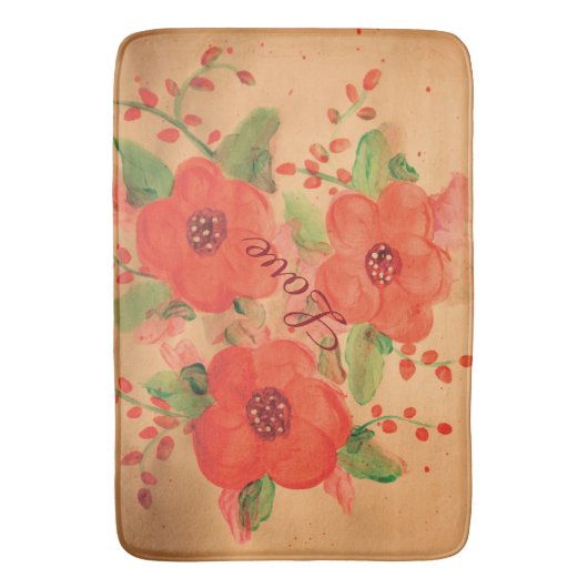 Levendig Oranje rood Badmat (Voorkant Verticaal)