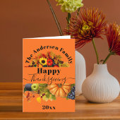 Levendig Oranje Traditionele Oogst Dankdag Kaart