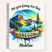 Levendig Oregon landschap met bergen en meer Notitieboek (Voorkant)