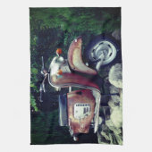Levendig oude theedoek met scooter 40,6 x 61 cm (Verticaal)
