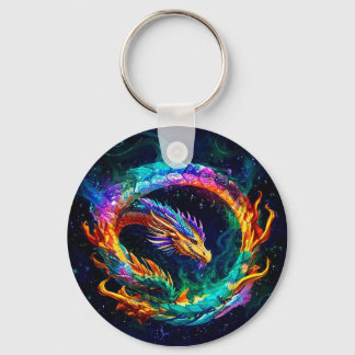 Levendig Ouroboros Dragon Art Symbool Sleutelhanger