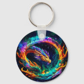 Levendig Ouroboros Dragon Art Symbool Sleutelhanger (Achterkant)
