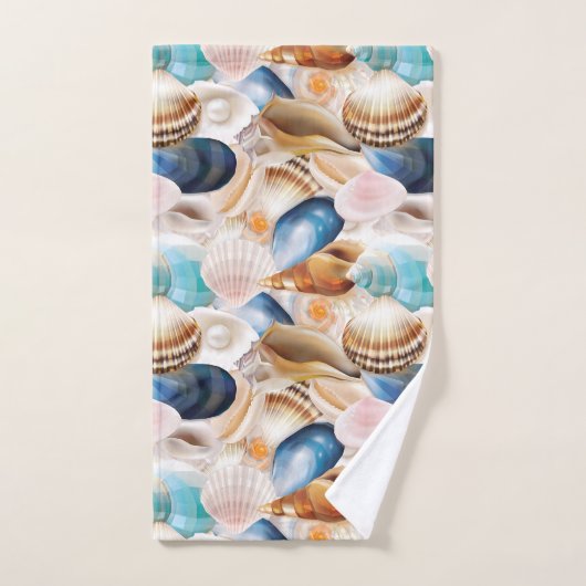 Levendig over zeeschelpen gepatterd bad handdoek (Handdoek)