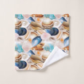 Levendig over zeeschelpen gepatterd bad handdoek (Wasdoekje)