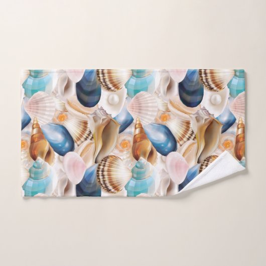Levendig over zeeschelpen gepatterd bad handdoek (Handdoek)