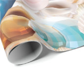 Levendig over zeeschelpen gepatterd cadeaupapier (Rol Hoek)