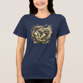 Levendig Paar Omhelst Psychedelische Stromende Kun Tri-Blend Shirt (Voorkant)