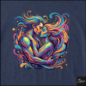 Levendig Paar Omhelst Psychedelische Stromende Kun Tri-Blend Shirt