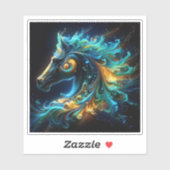 Levendig paardenhoofd met bewegingseffecten sticker (Vel)