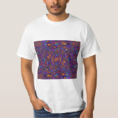 Levendig Paars & Blauw Abstract Golfpatroon T-shirt (Voorkant)
