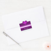 Levendig Paars Dank Je Vierkante Sticker (Envelop)
