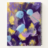 Levendig, Paars en Geel, Abstracte Kunst Notitieboek (Achterkant)
