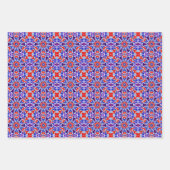 Levendig Paarse, Blauwe, Rood & Wit Patroon Inpakpapier Vel (Voorkant 3)