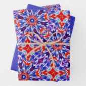 Levendig Paarse, Blauwe, Rood & Wit Patroon Inpakpapier Vel (In situ)