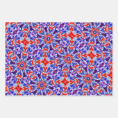 Levendig Paarse, Blauwe, Rood & Wit Patroon Inpakpapier Vel (Voorkant)