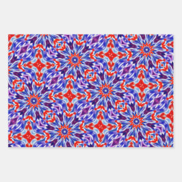 Levendig Paarse, Blauwe, Rood & Wit Patroon Inpakpapier Vel