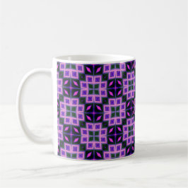 Levendig Paarse en Roze Geometrische Diamant Patro Koffiemok