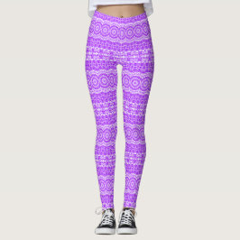 Levendig Paarse Mandala Kaleidoscoop Patroon Leggings