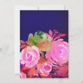 Levendig Paarse Modern Spring Floral Vrijgezellenf Kaart (Achterkant)