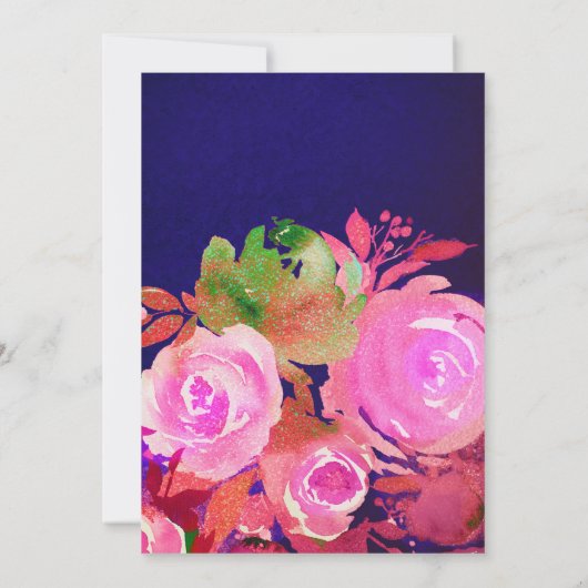 Levendig Paarse Modern Spring Floral Vrijgezellenf Kaart (Achterkant)