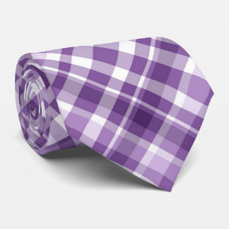 Levendig Paarse Plaid Alzheimer bewustzijnspatroon Stropdas