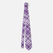 Levendig Paarse Plaid Alzheimer bewustzijnspatroon Stropdas (Achterkant)