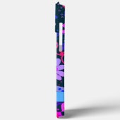 Levendig Paarse Zwart Modern Floral Gepersonalisee Case-Mate iPhone Case (Achterkant / Links)