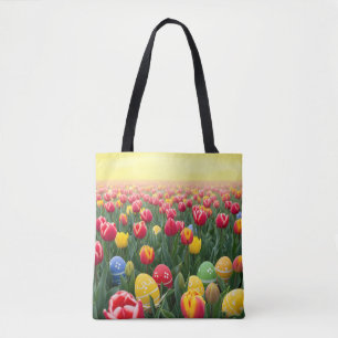 Levendig Paas Tulpenveld  Tote Bag